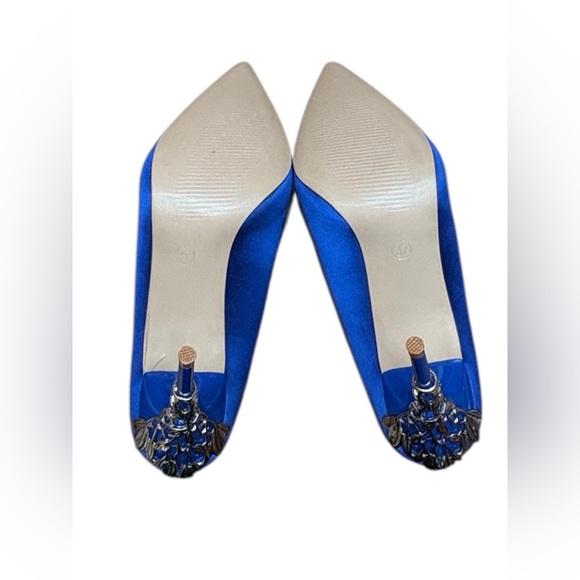 NEW, Bigtree, High-Heeled Satin Shoes With Metal Heel, Size 37, Blue - Picture 8 of 9